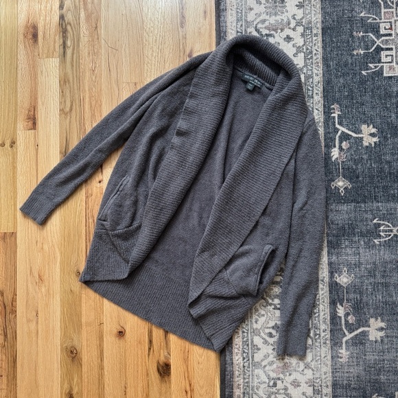 Barefoot Dreams Circle Shawl Cardigan Dark Gray Xsmall Small - Picture 1 of 6